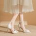 Women's Shoes Elegant Business Wedding Party French White High Heels Women's Stiletto Lace Wedding Dress Wedding Bride Main Wedding Dress Single Shoes_vogvips.com