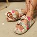 Lady EVA Summer New Thick Sole Slippers Fashion Flower Graffiti Double Strap Buckle Outdoor Walk Beach Vacation Anti-slip Sandal_vogvips.com