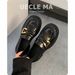 Platform Loafers Women's Leather French Single Shoes One-pedal Women's Shoes Small Leather Shoes_vogvips.com