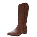 Women's Shoes Retro Rivet Western Cowboy Boots Women New Style V Neck Pointed Toe Thick Heel High Top Knee High Knight Boots_vogvips.com