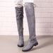 Women's Knee-High Stretch Boots - Soft Suede & Cozy Fleece Lining - Round Toe Flat Heel - Black/Gray/Brown - Sizes 35-43_vogvips.com