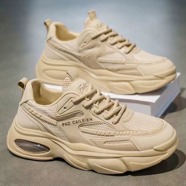 Men's Running Sneakers Breathable Mesh Thick Sole Cushioned Lightweight Comfortable Casual Fashion Trendy Vintage Dad Shoes_vogvips.com