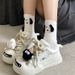Correct Logo 1 New Niche Cute Big Head Ugly Adorable Women Versatile Open Smile Canvas Couple Thick Sole Dad Shoes National Trend_vogvips.com
