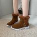 Women's Shoes Winter Snow Boots With Thick Fleece Lining, Low Heel, Round Toe, And Rubber Sole For Casual Comfort And Warmth_vogvips.com