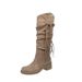 Cowhide Version~Wasteland Style Tassel Knight Thick Heel Over-the-Knee Long Slimming High Tube Boots For Women_vogvips.com