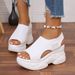 Thick Sole Sandals Women's Summer New Fish Mouth Plaideasiest For Match Flyknit Sports Casual Sandals_vogvips.com