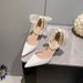 Women's French Style Elegant High Heels Pointed Toe Hollow Pearl Chain Bow Stiletto Pumps White Wedding Shoes Chunky Heel Plus Size_vogvips.com