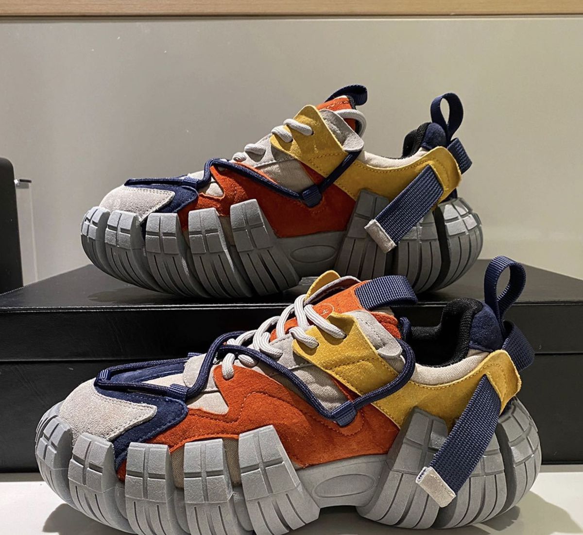 Genuine Leather Thick Soled Tire Thick Soled Inner Height Increasing Shock Absorbing Dad Shoes Summer Casual Sports Tank Shoes Trend_vogvips.com
