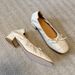 Lan Cabinet Edition ~ French Style Soft Leather Small Fragrance Thick Heel Single For Women With Bowknot Sweet Grandma_vogvips.com