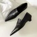 No Tired Feet Loafer French Retro Medium Heel Temperament Pointed Toe Womens Shallow Single 251226_vogvips.com