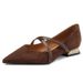 Chengdu Style~Retro Pointed Toe Cross-Strap Mary Jane Women's Shoes For Spring And Summer, Genuine Leather Suede_vogvips.com