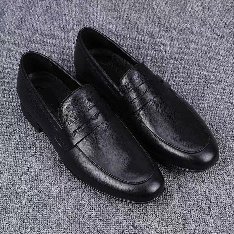 2026 New Business Round Toe Soft Sole Casual Youth Loafers Men's Leather Shoes_vogvips.com