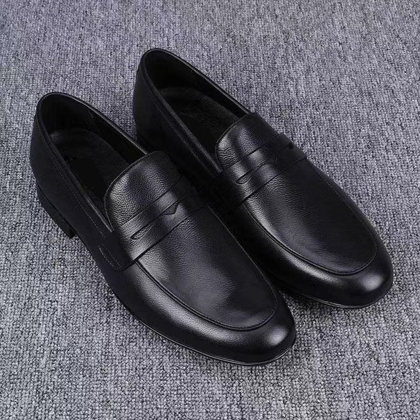 2026 New Business Round Toe Soft Sole Casual Youth Loafers Men's Leather Shoes_vogvips.com