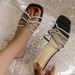 New Transparent Rhinestone Sandals Women's Sense Everything Temperament Fashion Chunky Flip-flops_vogvips.com