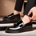 Men's Classic Black Dress Shoes For Wedding & Business, Soft Sole Comfortable Office Shoes, Round Toe Formal Shoes For Men_vogvips.com