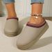 Snow Boots Women's Thick-soled Furry With Half Slippers 2024 Winter New Style Baotou Fleece-ed Warm Cotton Shoes_vogvips.com