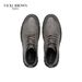 VICKI BROWN Men's Black Leather Ankle Combat Boots, Soft Fabric Lining Comfort Padded Insole, Non-Slip Block Rubber Sole Casual Work Outdoor Boot_vogvips.com