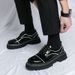 2025 Plus Size 47 With Thick Sole And Raised Round Toe Shoes, Men's Patent Leather Shiny Surface, Fashionable Business_vogvips.com