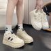Spring White Women's New Korean Edition Ins Female Students' Casual Thick Soled Sports Versatile Board Shoes Yb9015_vogvips.com