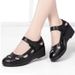 Soft Leather Mother Sandals Breathable Wear-resistant Wedge Heel Velcro Soft-soled Women's Shoes Medium Old Mary Jane Hole Shoes_vogvips.com