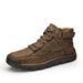 European Warm Series Martin Hand-sewn High-top Fleece-lined Warm Cotton Shoes Large Size Men's Leather Boots_vogvips.com