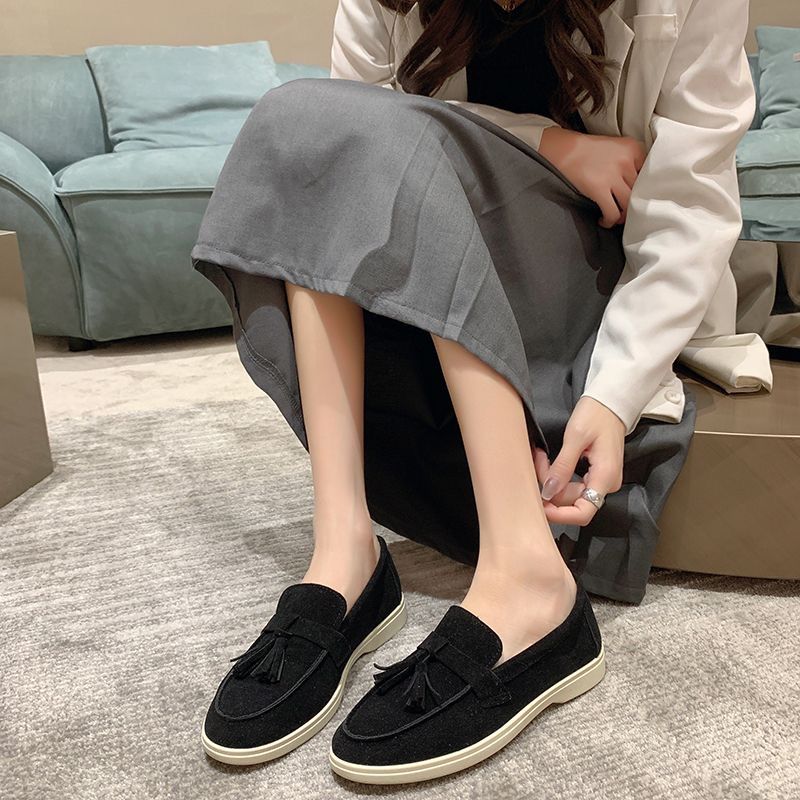 SHLIANG New Suede Driving Shoes Leather Women Casual Shoes Brand Design Soft Women Loafers Moccasins Slip On Leisure Walking Shoes Y0271_vogvips.com