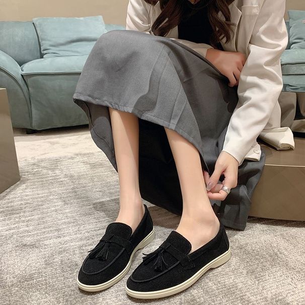 SHLIANG New Suede Driving Shoes Leather Women Casual Shoes Brand Design Soft Women Loafers Moccasins Slip On Leisure Walking Shoes Y0271_vogvips.com