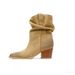 Zhao Lusi's Style~ Chunky Heel Western Cowboy Boots, Slightly Distressed, Retro Fashion Boots, Slimming Chunky Heel Pointed Toe Slouch Boots_vogvips.com