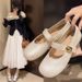 Ballet-style Flat Women, New French Style Summer 2026, Mary Jane Shoes A Single Strap And Buckle, Suitable For Pairing_vogvips.com
