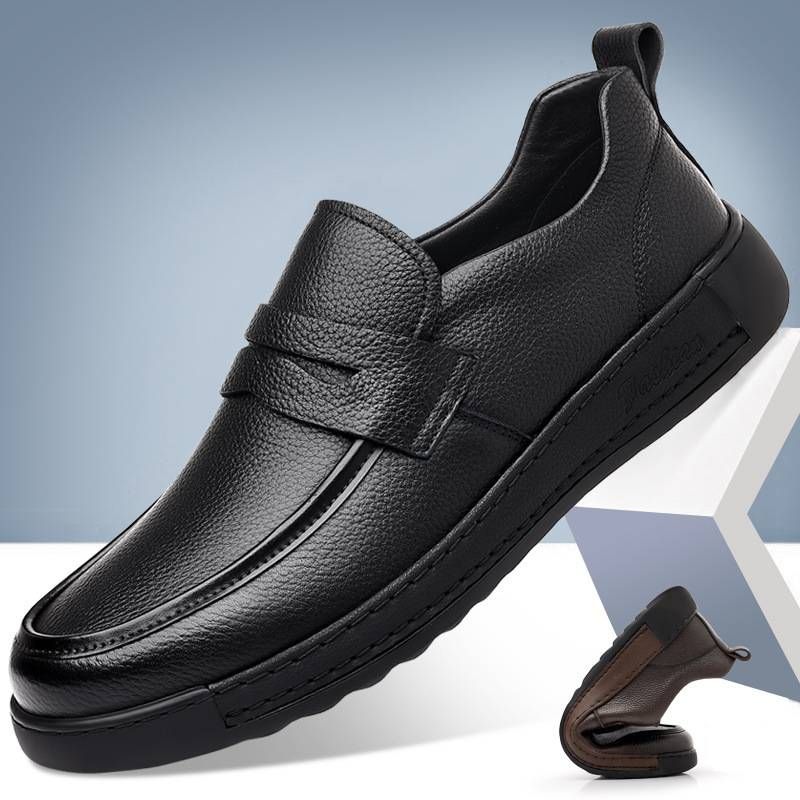 Men's Shoes Spring New Casual Soft Sole Driving Loafers Men's British Style Slip On Casual Leather Shoes_vogvips.com