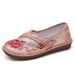 Singles New Spring And Autumn Ethnic Style Casual Linen Embroidered Cloth Shallow Mouth One Step Stepping Women's_vogvips.com