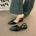Brand Luxury Designer Fashion PU Leather Design Ladies Summer New Style Pointed Toe Low Heel Women Sandals Non-slip Flat_vogvips.com