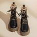 Women's Snow 2025 New Autumn Winter Fleece Lined Thickened Martin Thick Sole Short Boots Non-Slip Northeast Cotton Shoes_vogvips.com