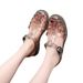 Women's Summer Open-Toe Retro Roman Shoes, Hollow Buckle Flat Sandals, Transparent Crystal Jelly Sandals_vogvips.com
