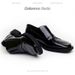 Cowhide Square Men's Style Patent Leather Flat Toe Derby Shoes Glossy Casual Black Loafers_vogvips.com
