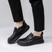 Crooked Leather Shoes For Men, 2025 Autumn New Item, Thick Soled Loafers, Men's Casual Set Bean Shoes, Trendy_vogvips.com