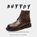 Martin Boots High-top Shoes Retro Short Boots Business Dress Thick-soled Heightening Casual Leather Shoes_vogvips.com