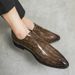 New Men's Brown Business Casual Derby Shoes British Style Lace-up Versatile Brock Men's Shoes Black Suit Banquet Dress Groom Wedding Shoes_vogvips.com