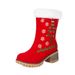 Women's Snow Boots, Red Christmas Shoes, Round Toe, Thick Sole, Thick Heel, High Heel, Thick Fur Lining, Short Boot, Warm Cotton Shoes, Short Boots_vogvips.com