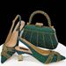 Shoe Bag Set Combination Fish Mouth Sandals Wedding Shoes + Hand Grab Bag Silk Leather Mosaic_vogvips.com