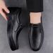 Men's Leather Shoes Casual Loafers Lazy Thick-soled Round Head Foot Cover Men's Leather Shoes_vogvips.com