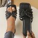 Plus Size Women's Sandals 2025 Summer New Square Toe Rhinestone Flat Slip-On Beach Slippers Sweet Wholesale_vogvips.com