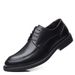 Spring New Fashion Business Dress Leather Small Round Head Casual Men's Lace Up Wedding Derby Shoes_vogvips.com