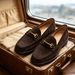 Men’s Dark Brown Suede Horsebit Loafers - Slip-On Casual Dress Shoes With Gold Buckle, Business & Smart-Casual_vogvips.com