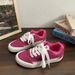 Xiaoyoutao Stylish Burgundy Loafers Women, Versatile 2025 Autumn New Casual Skateboard Shoes For Men, Ins Style_vogvips.com