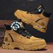 European Warm Series Rotating Button Yellow Autumn Winter New Leather High-top Windproof Outdoor Sports Fashion Martin Trendy Men's Boots_vogvips.com
