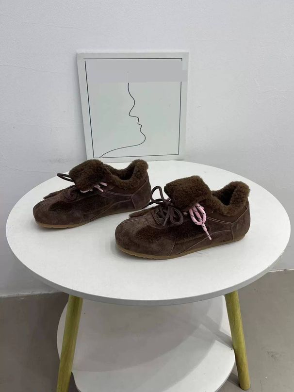 Women's Shoes Soft Leather Soft Sole Plus Velvet For Women Winter Inner Height Increase Two Color Shoelace Flip Up Fur Shoes_vogvips.com