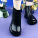 Soft Leather Marten Boots For Women, New Autumn-winter 2025 Style, Versatile, Round Toe, Thick Sole, Padded, Warm-weather Protection, Short Boots_vogvips.com