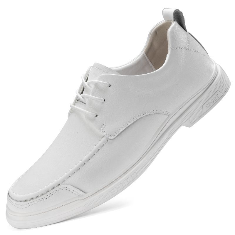 Men's Shoe Pattern Casual Leather Shoes Men's Leather Hole Shoes Lace-up Mesh Soft Sole Driving_vogvips.com
