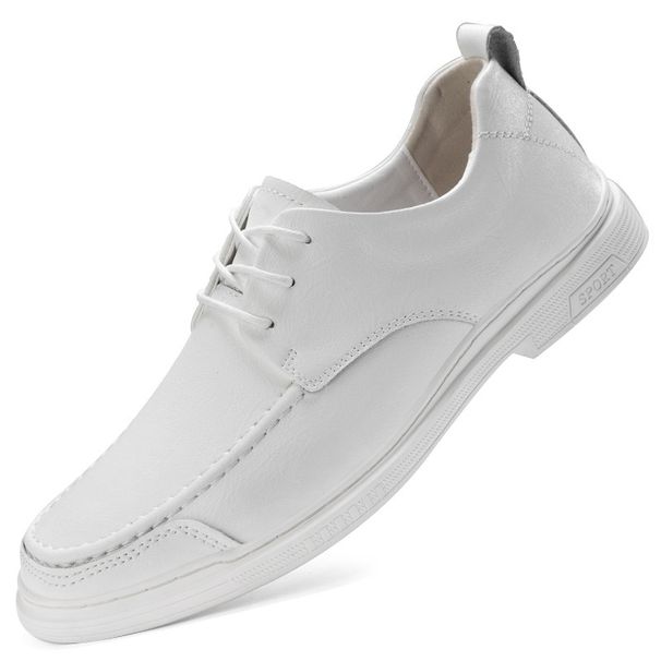 Men's Shoe Pattern Casual Leather Shoes Men's Leather Hole Shoes Lace-up Mesh Soft Sole Driving_vogvips.com
